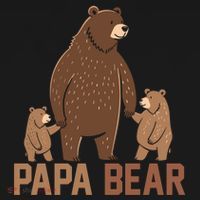 Papa Bear Dad Two Cubs Daddy Bear 2 FatherS Day Gift Ornament thumb 1