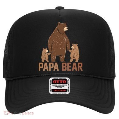 Papa Bear Dad Two Cubs Daddy Bear 2 FatherS Day Gift Hat