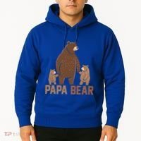 Papa Bear Dad Two Cubs Daddy Bear 2 FatherS Day Gift Hoodie thumb 2