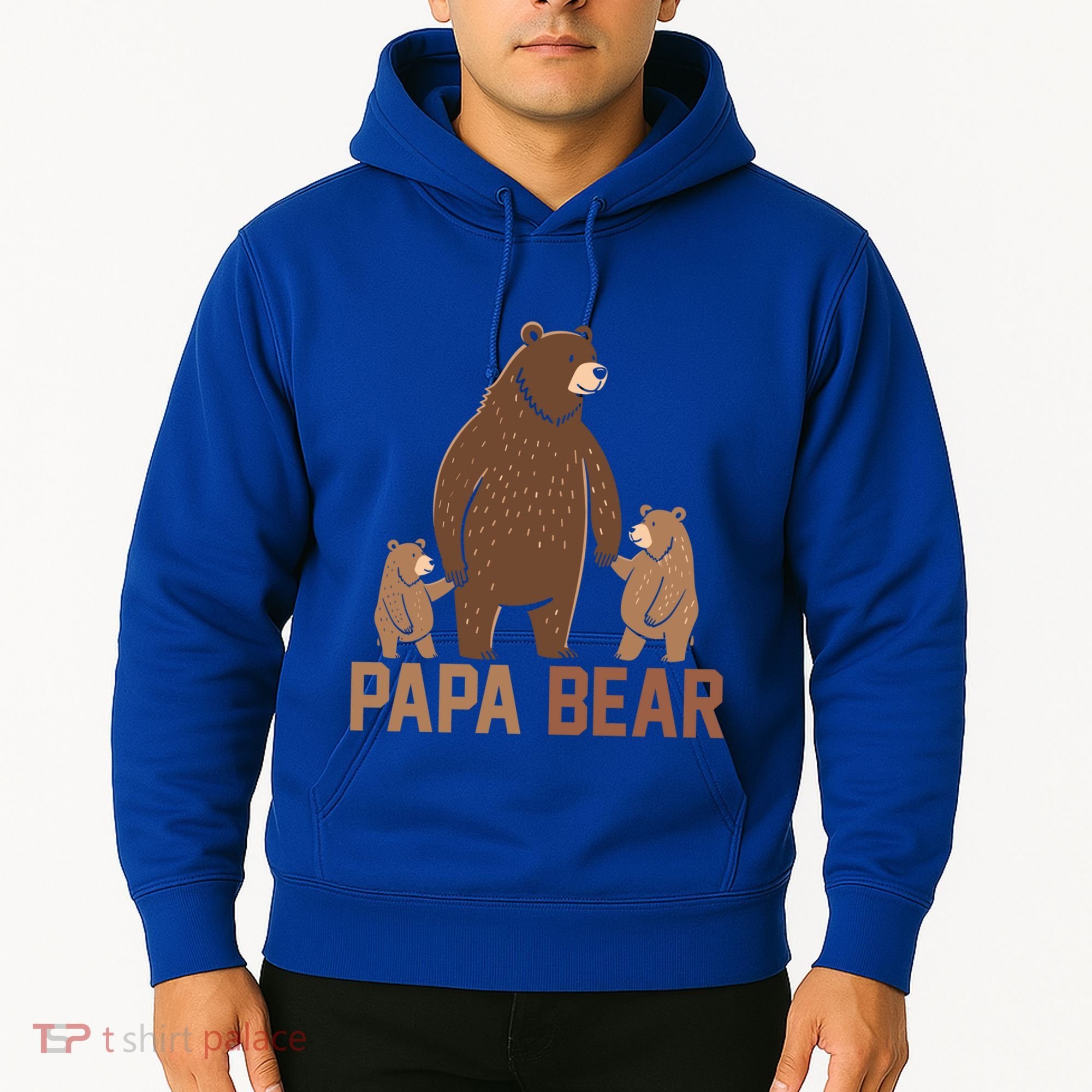 Papa Bear Dad Two Cubs Daddy Bear 2 FatherS Day Gift Hoodie