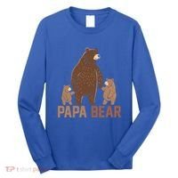 Papa Bear Dad Two Cubs Daddy Bear 2 FatherS Day Gift Long Sleeve Shirt thumb 0