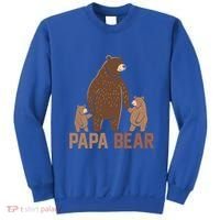 Papa Bear Dad Two Cubs Daddy Bear 2 FatherS Day Gift Sweatshirt thumb 0