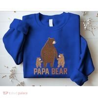 Papa Bear Dad Two Cubs Daddy Bear 2 FatherS Day Gift Sweatshirt thumb 2