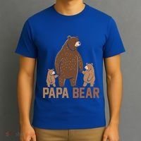 Papa Bear Dad Two Cubs Daddy Bear 2 FatherS Day Gift T-Shirt thumb 3
