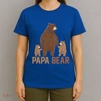 Papa Bear Dad Two Cubs Daddy Bear 2 FatherS Day Gift T-Shirt thumb 4