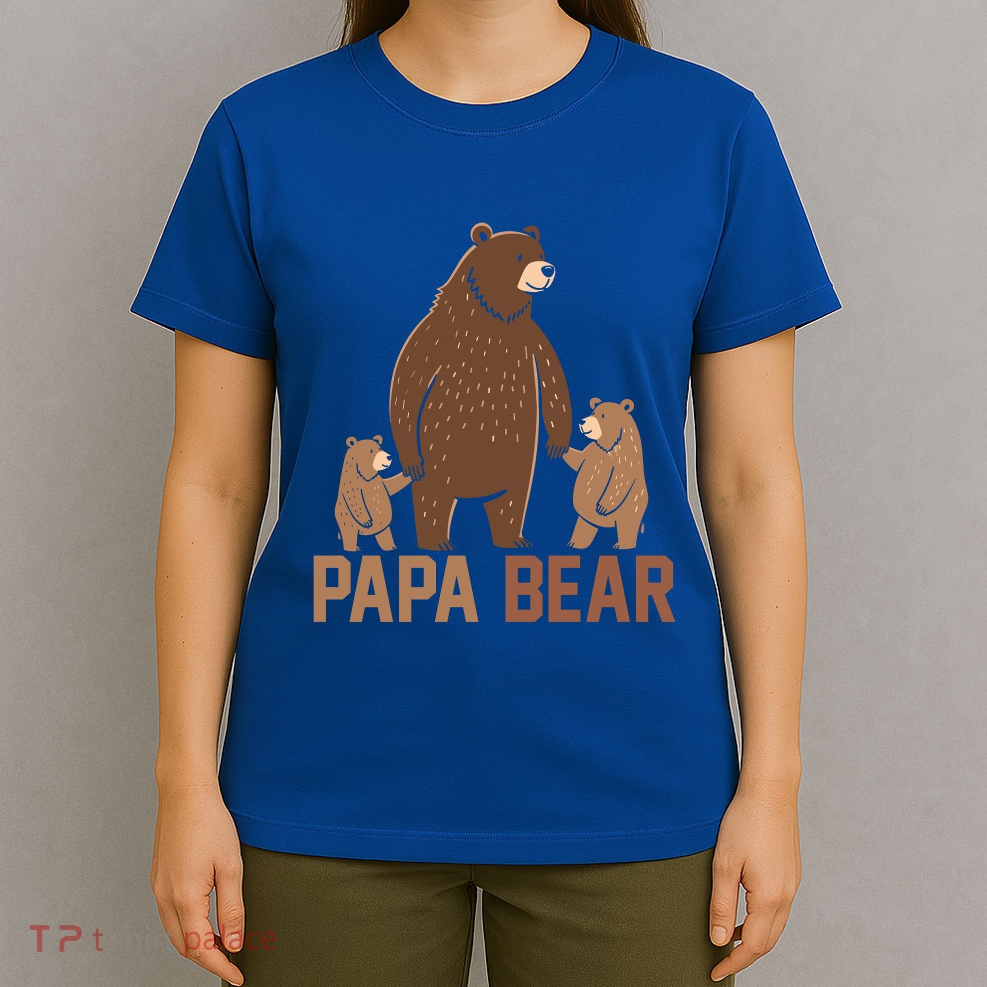 Papa Bear Dad Two Cubs Daddy Bear 2 FatherS Day Gift T-Shirt