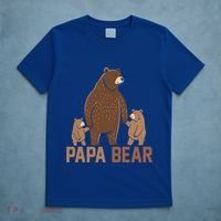 Papa Bear Dad Two Cubs Daddy Bear 2 FatherS Day Gift T-Shirt thumb 5
