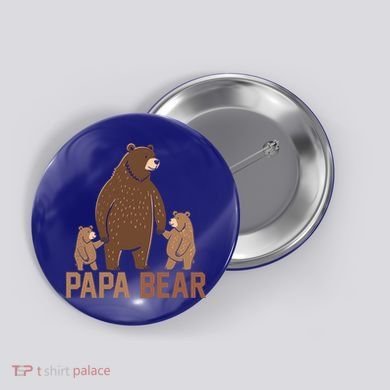 Papa Bear Dad Two Cubs Daddy Bear 2 FatherS Day Gift Button