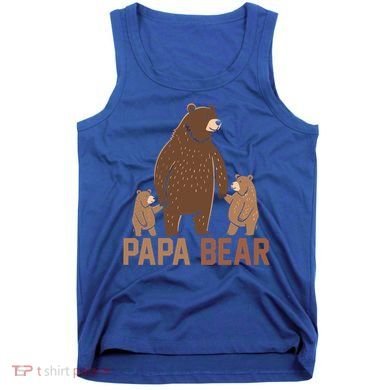 Papa Bear Dad Two Cubs Daddy Bear 2 FatherS Day Gift Tank Top