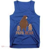 Papa Bear Dad Two Cubs Daddy Bear 2 FatherS Day Gift Tank Top thumb 0