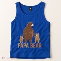 Papa Bear Dad Two Cubs Daddy Bear 2 FatherS Day Gift Tank Top thumb 2