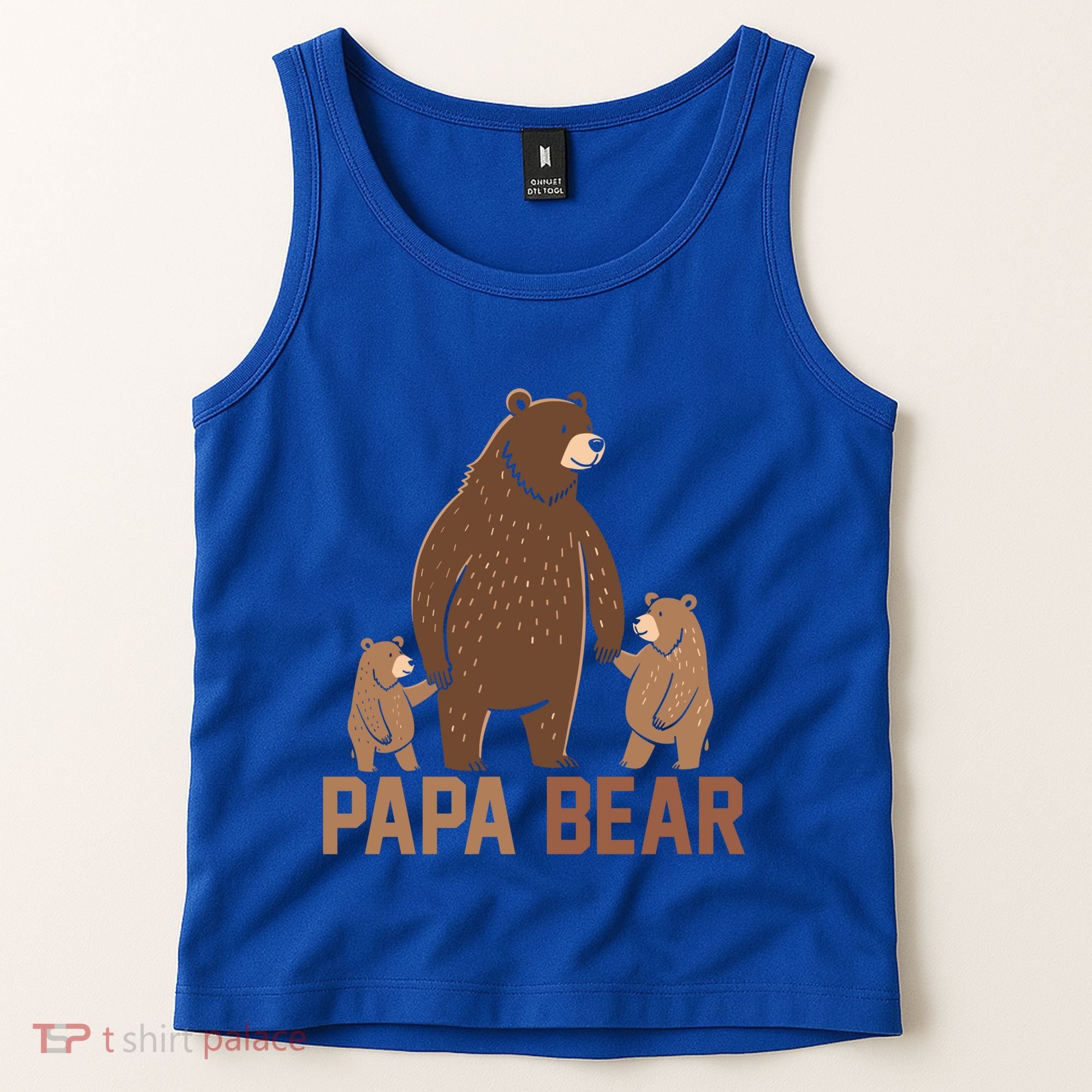 Papa Bear Dad Two Cubs Daddy Bear 2 FatherS Day Gift Tank Top