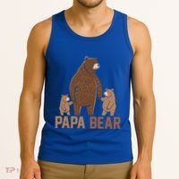 Papa Bear Dad Two Cubs Daddy Bear 2 FatherS Day Gift Tank Top thumb 3