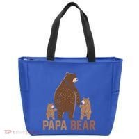 Papa Bear Dad Two Cubs Daddy Bear 2 FatherS Day Gift Tote Bag thumb 0