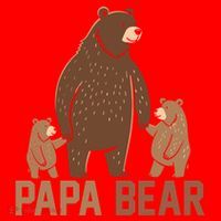 Papa Bear Dad Two Cubs Daddy Bear 2 FatherS Day Gift Santa Hat thumb 1