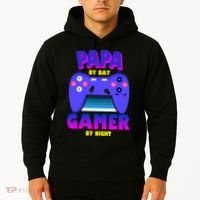 Papa By Day Gamer By Night Hoodie thumb 2
