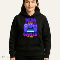 Papa By Day Gamer By Night Hoodie thumb 5