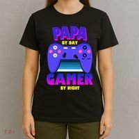 Papa By Day Gamer By Night T-Shirt thumb 4