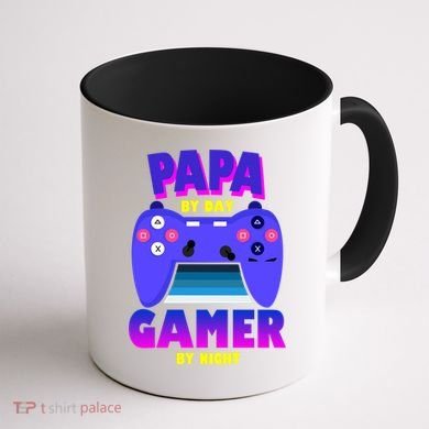 Papa By Day Gamer By Night Coffee Mug back
