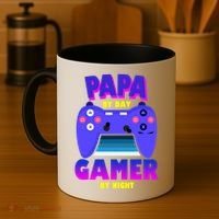 Papa By Day Gamer By Night Coffee Mug thumb 4