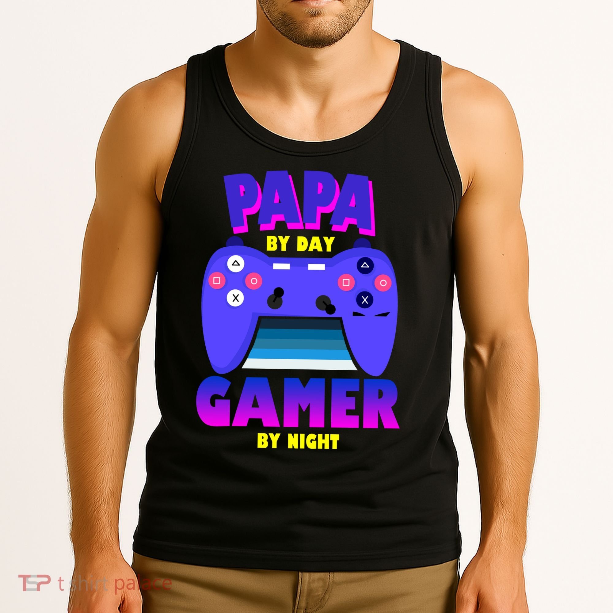 Papa By Day Gamer By Night Tank Top