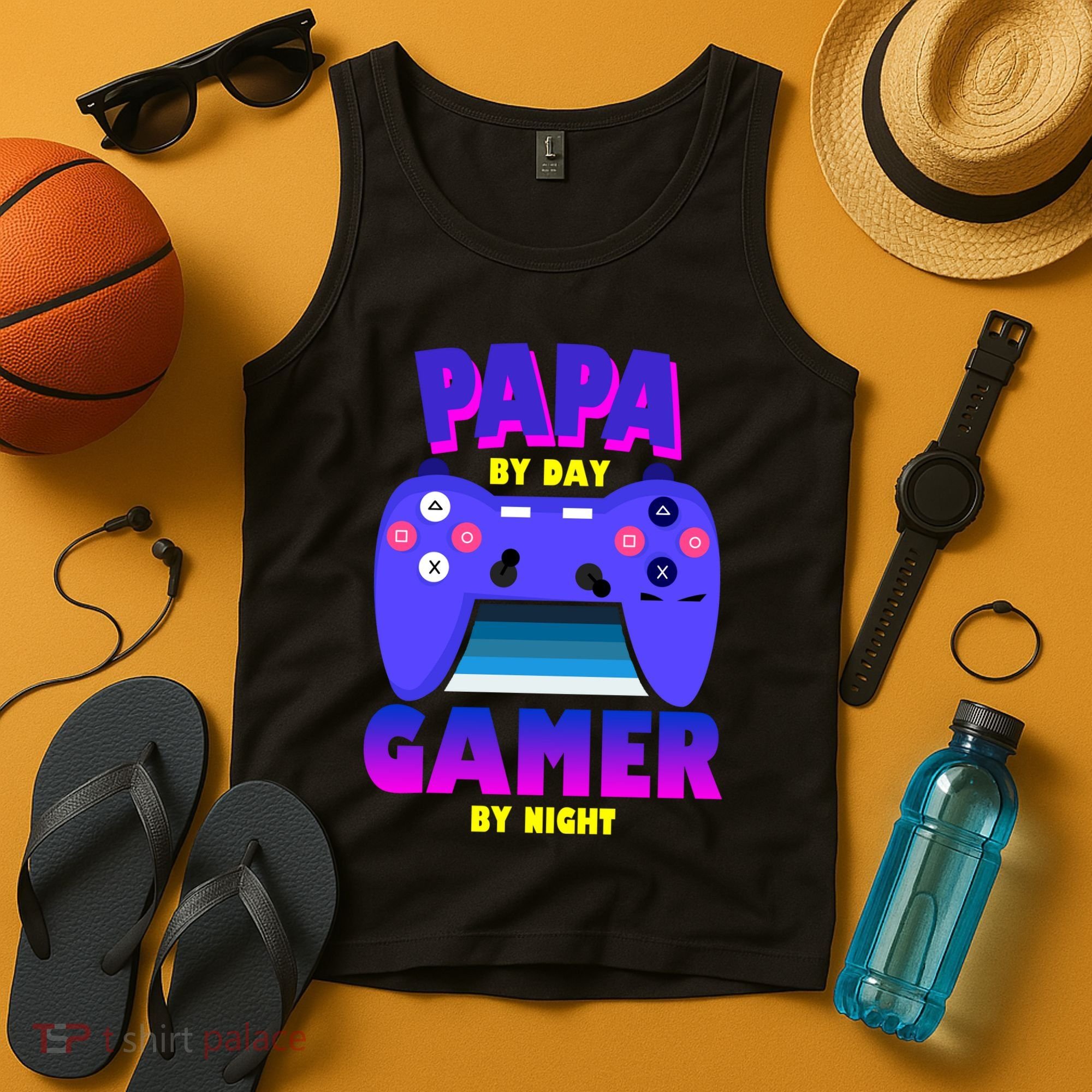 Papa By Day Gamer By Night Tank Top