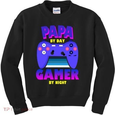 Papa By Day Gamer By Night Kids Sweatshirt