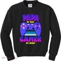 Papa By Day Gamer By Night Kids Sweatshirt thumb 0