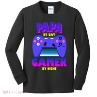 Papa By Day Gamer By Night Kids Long Sleeve Shirt thumb 0