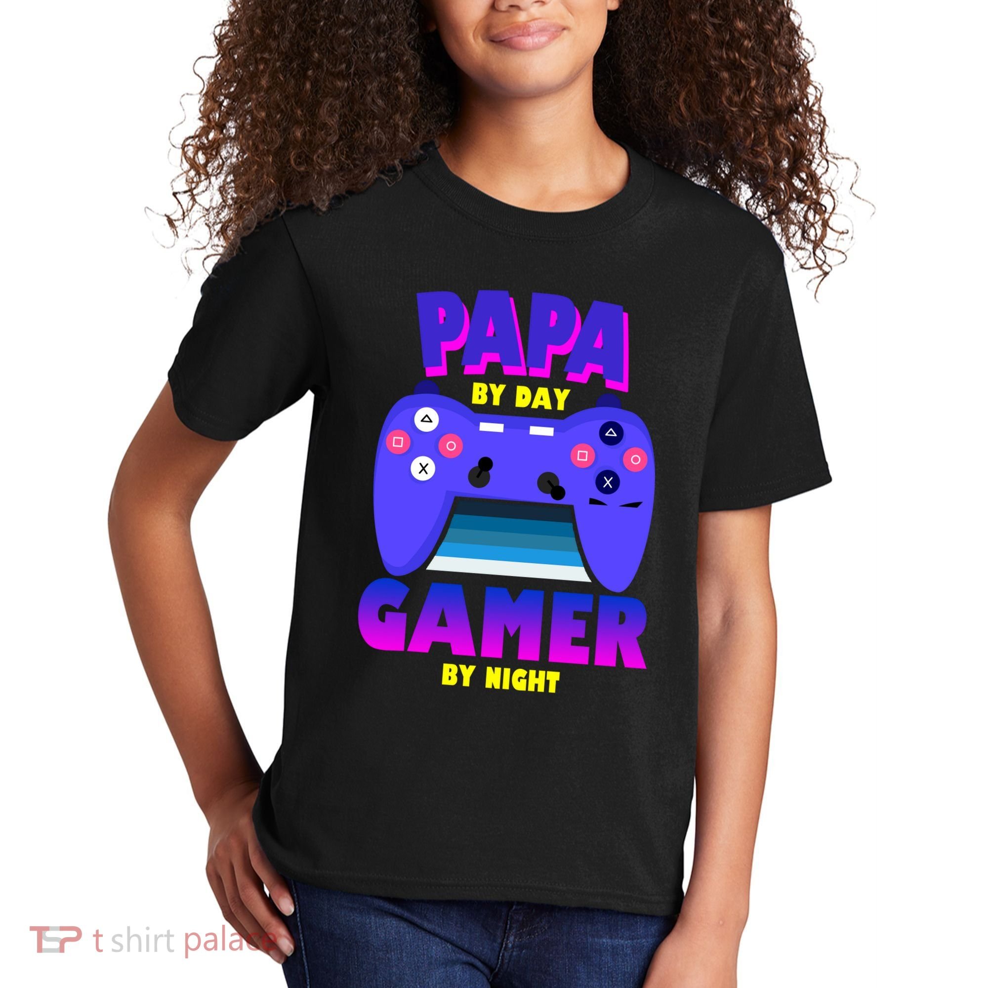 Papa By Day Gamer By Night Kids T-Shirt