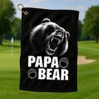 Papa Bear Dad Fathers Day Cool Gift Golf Towel thumb 1