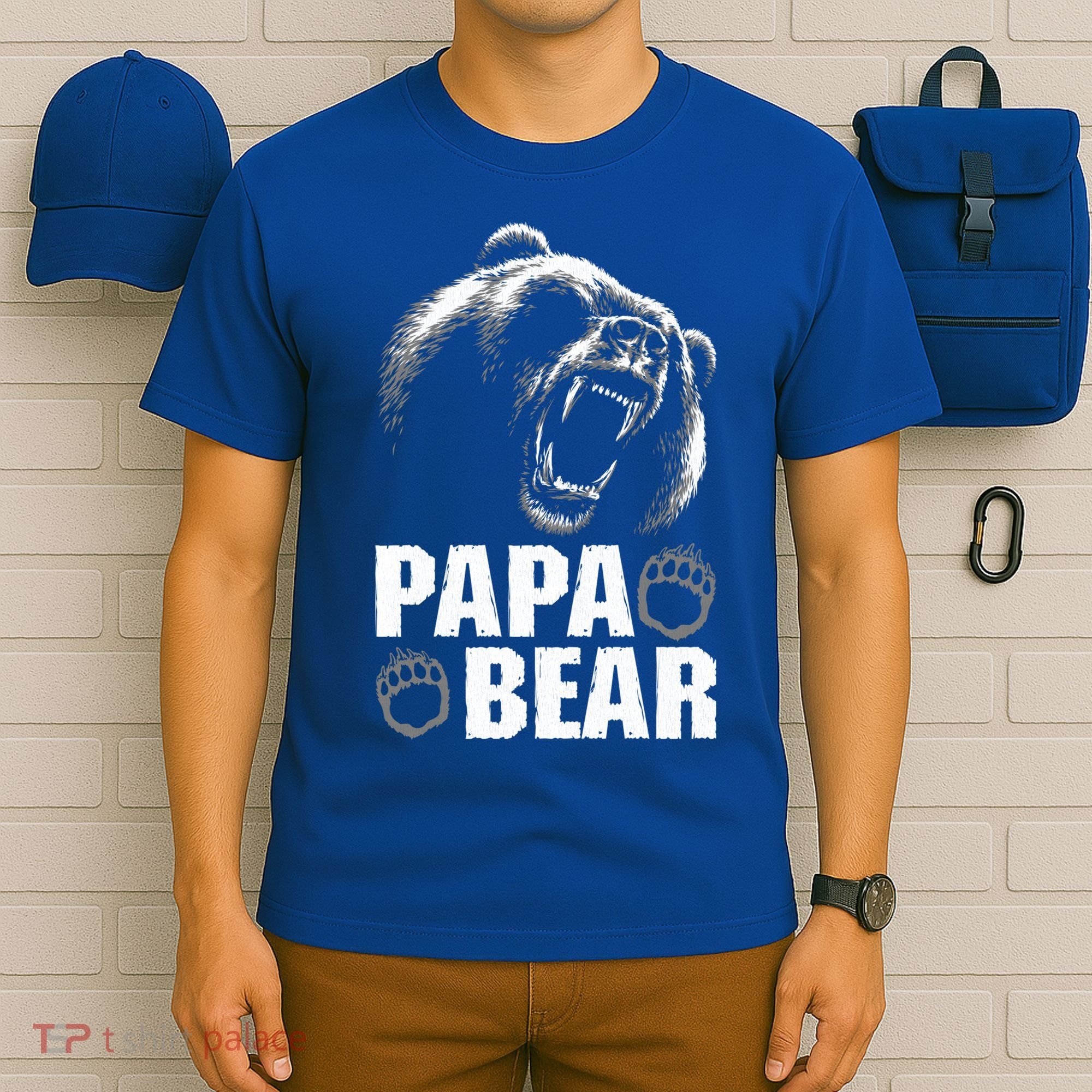 Papa Bear Dad Fathers Day Cool Gift T-Shirt