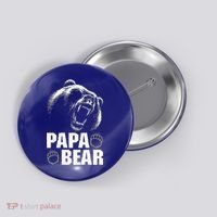 Papa Bear Dad Fathers Day Cool Gift Button thumb 0
