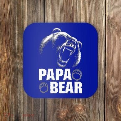 Papa Bear Dad Fathers Day Cool Gift Coaster