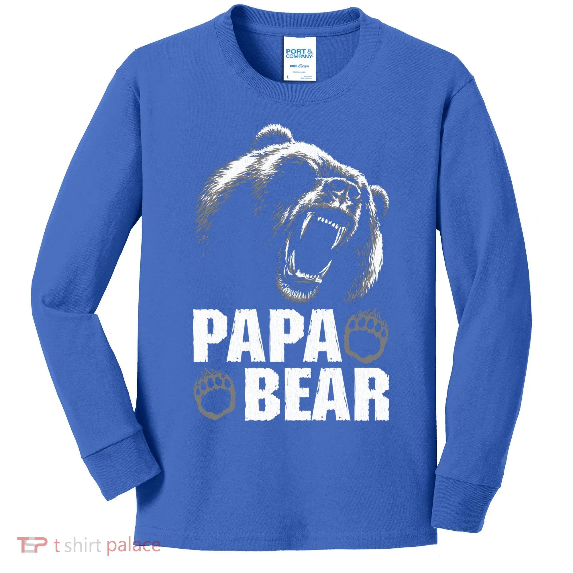 Papa Bear Dad Fathers Day Cool Gift Kids Long Sleeve Shirt
