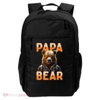 Papa Bear Daddy Bear Dad FatherS Day Grizzly Brown Bears Gift Backpack thumb 0
