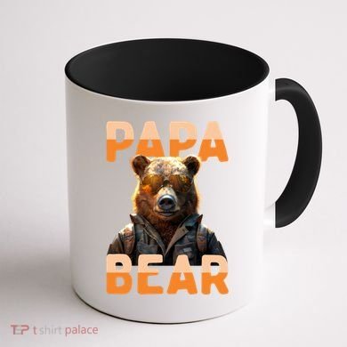 Papa Bear Daddy Bear Dad FatherS Day Grizzly Brown Bears Gift Coffee Mug back