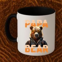 Papa Bear Daddy Bear Dad FatherS Day Grizzly Brown Bears Gift Coffee Mug thumb 2