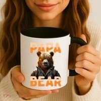 Papa Bear Daddy Bear Dad FatherS Day Grizzly Brown Bears Gift Coffee Mug thumb 3