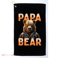 Papa Bear Daddy Bear Dad FatherS Day Grizzly Brown Bears Gift Golf Towel thumb 0