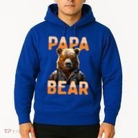 Papa Bear Daddy Bear Dad FatherS Day Grizzly Brown Bears Gift Hoodie thumb 2