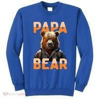 Papa Bear Daddy Bear Dad FatherS Day Grizzly Brown Bears Gift Sweatshirt thumb 0