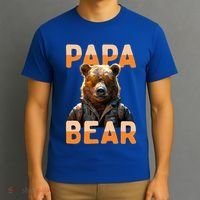 Papa Bear Daddy Bear Dad FatherS Day Grizzly Brown Bears Gift T-Shirt thumb 3