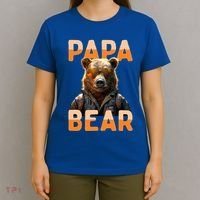 Papa Bear Daddy Bear Dad FatherS Day Grizzly Brown Bears Gift T-Shirt thumb 4