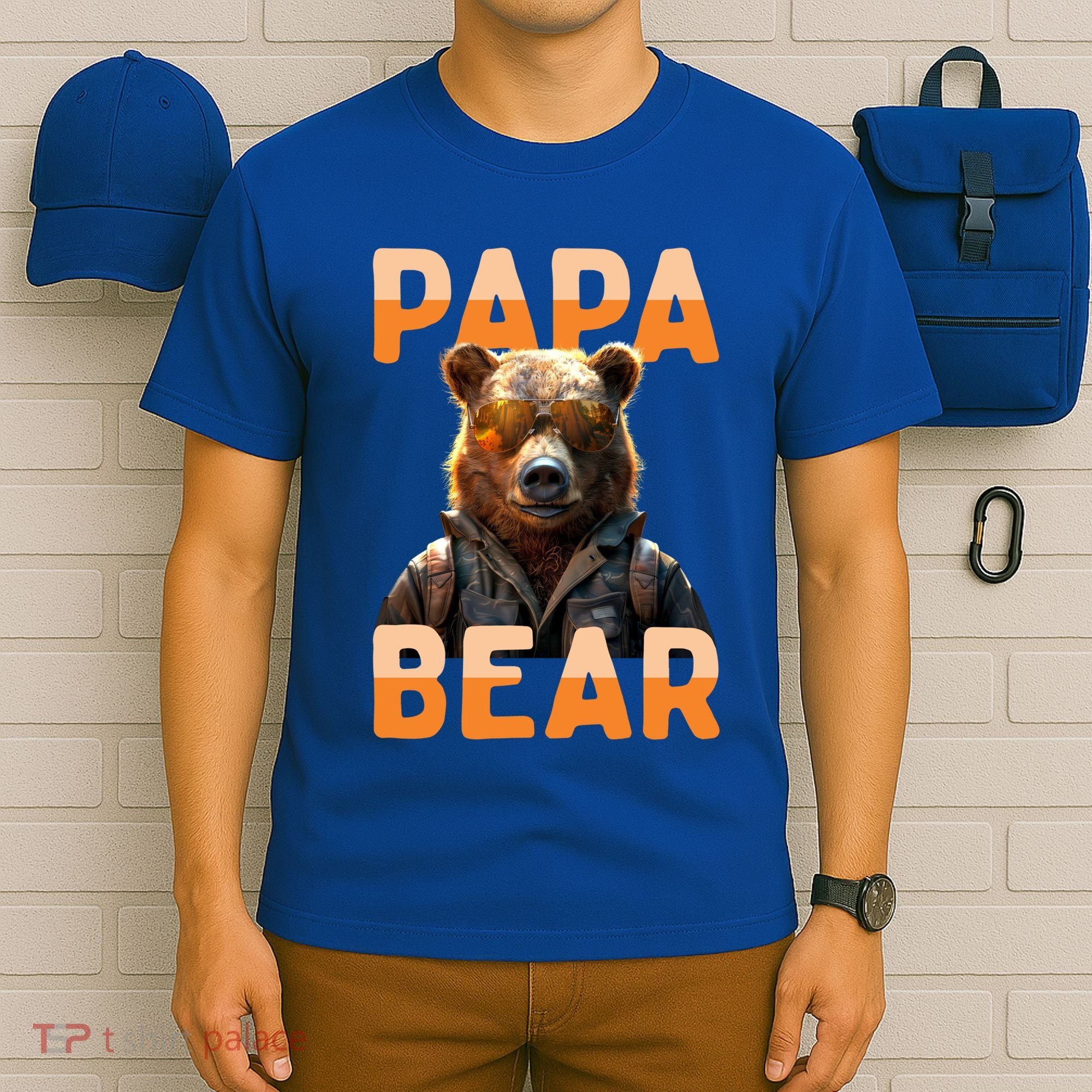 Papa Bear Daddy Bear Dad FatherS Day Grizzly Brown Bears Gift T-Shirt