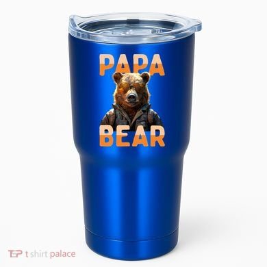 Papa Bear Daddy Bear Dad FatherS Day Grizzly Brown Bears Gift Tumbler