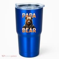 Papa Bear Daddy Bear Dad FatherS Day Grizzly Brown Bears Gift Tumbler thumb 0