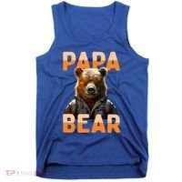 Papa Bear Daddy Bear Dad FatherS Day Grizzly Brown Bears Gift Tank Top thumb 0