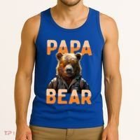 Papa Bear Daddy Bear Dad FatherS Day Grizzly Brown Bears Gift Tank Top thumb 3