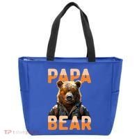 Papa Bear Daddy Bear Dad FatherS Day Grizzly Brown Bears Gift Tote Bag thumb 0